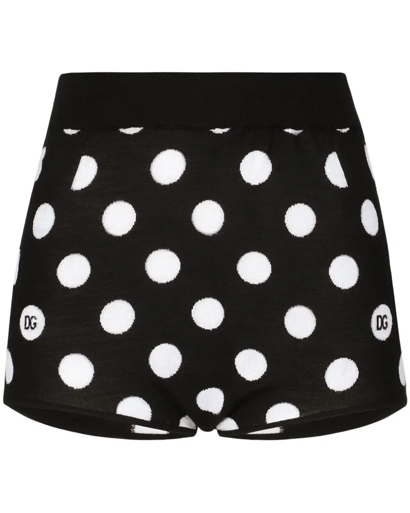 Dolce & Gabbana Gepunktete Shorts - Schwarz Schwarz