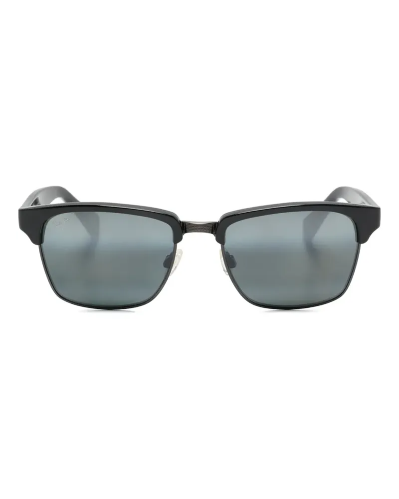 Maui Jim Kawika Sonnenbrille mit eckigem Gestell - Schwarz Schwarz