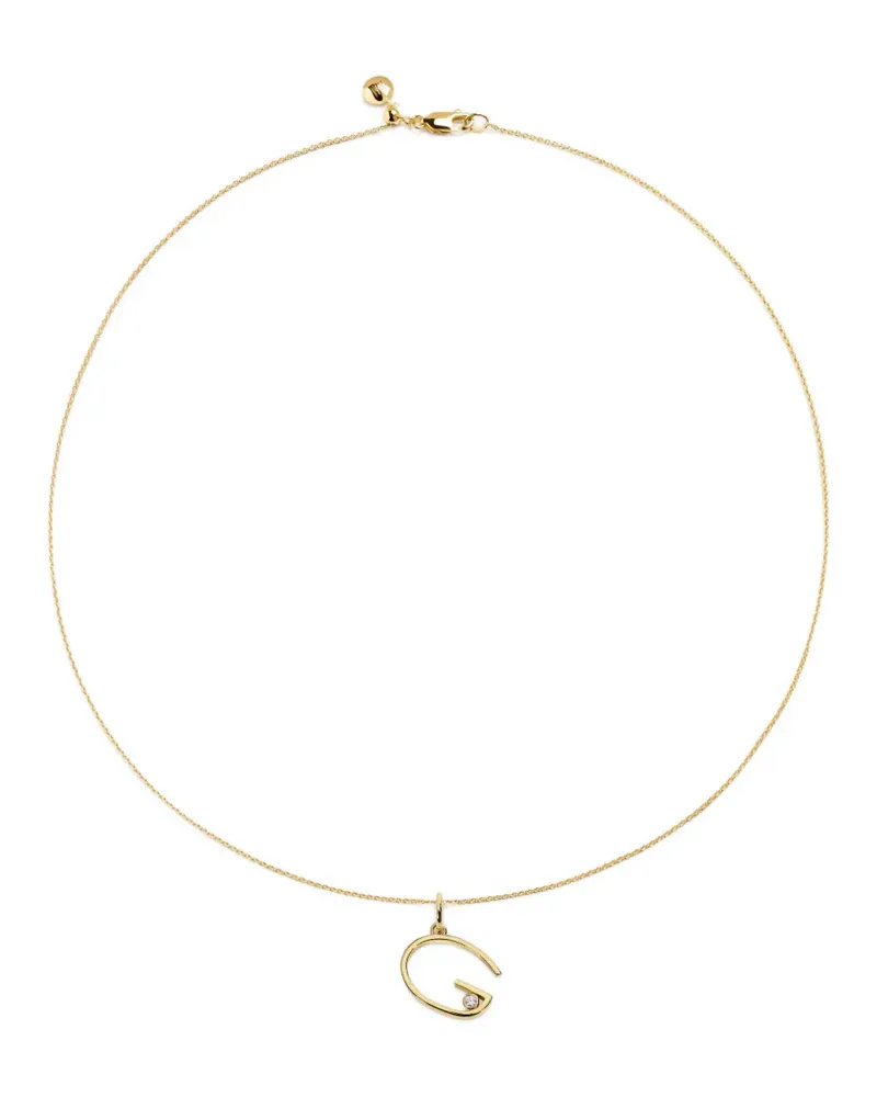 Monica Vinader G-Anhänger mit Diamant - Gold Gold