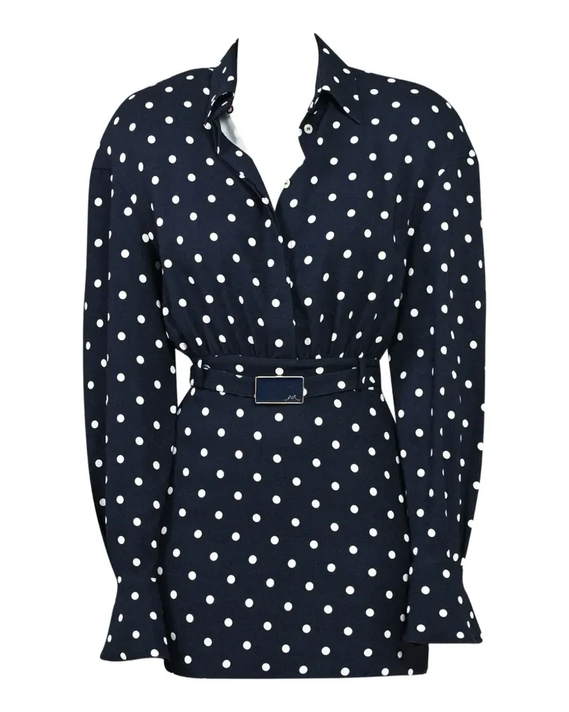 Rowen Rose polka-dot belted dress - Blau Blau