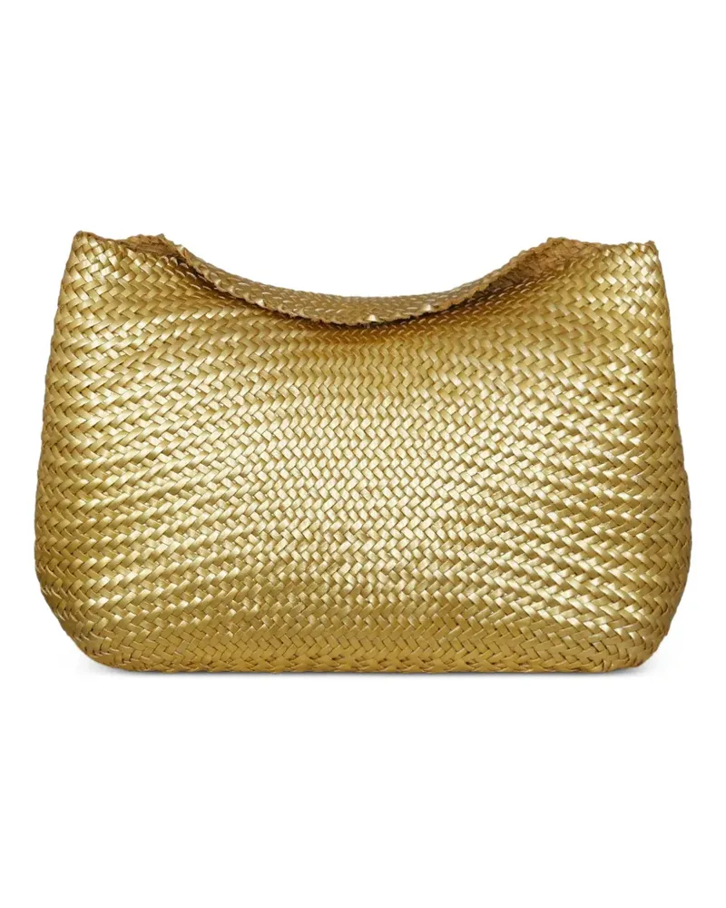 Dragon Diffusion Santa Marta woven leather shoulder bag - Gold Gold