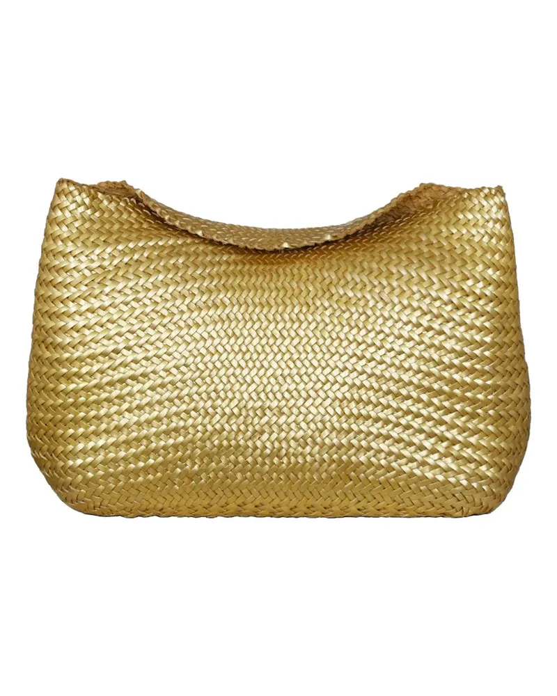 Dragon Diffusion Santa Marta woven leather shoulder bag - Gold Gold