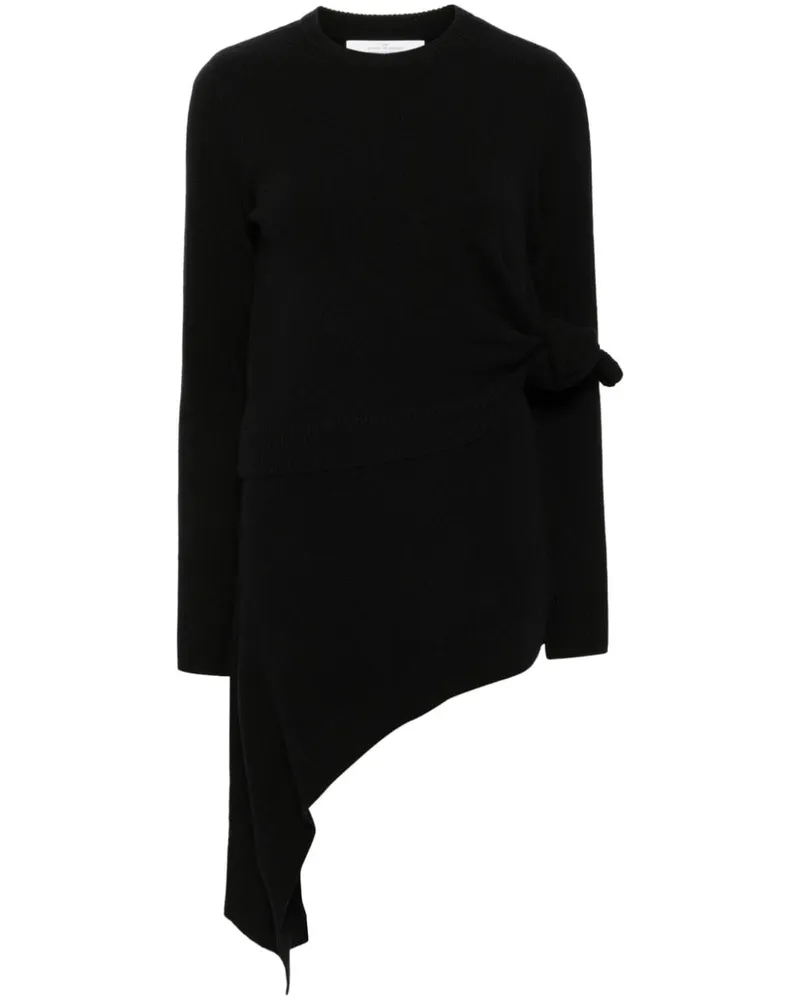 Rokh Asymmetrisches Strickkleid - Schwarz Schwarz