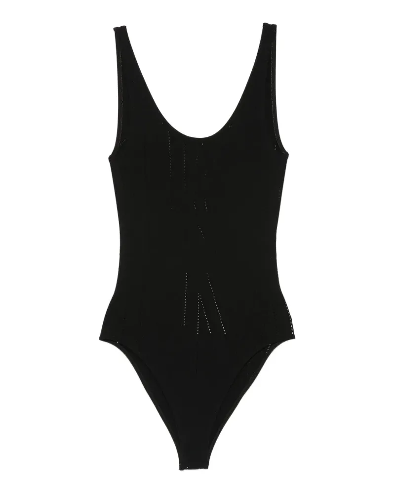 Totême Pointelle-Badeanzug mit Monogramm - Schwarz Schwarz