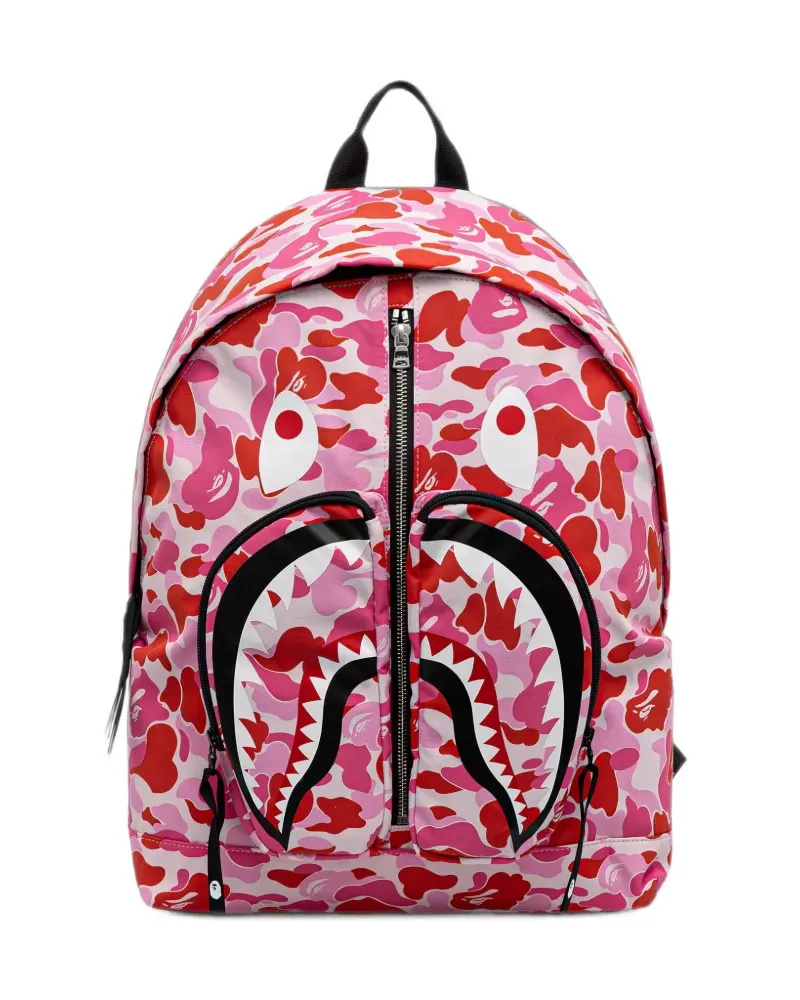 BAPE ABC Camo Shark camouflage backpack - Rosa Rosa