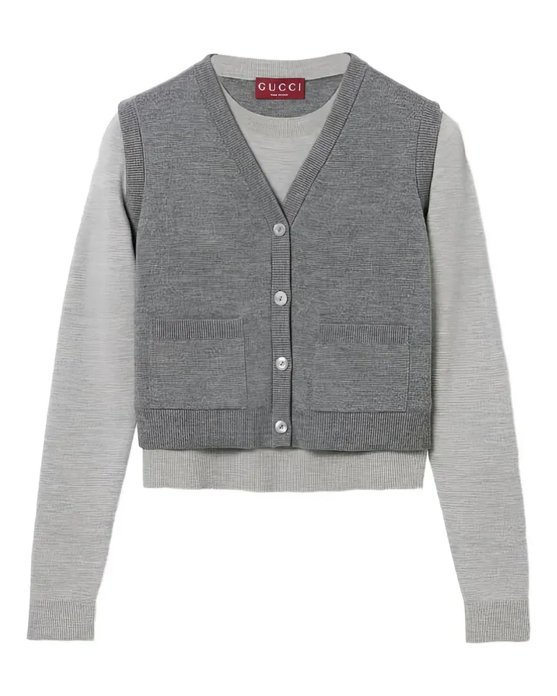 Gucci Oberteil im Layering-Look - Grau Grau