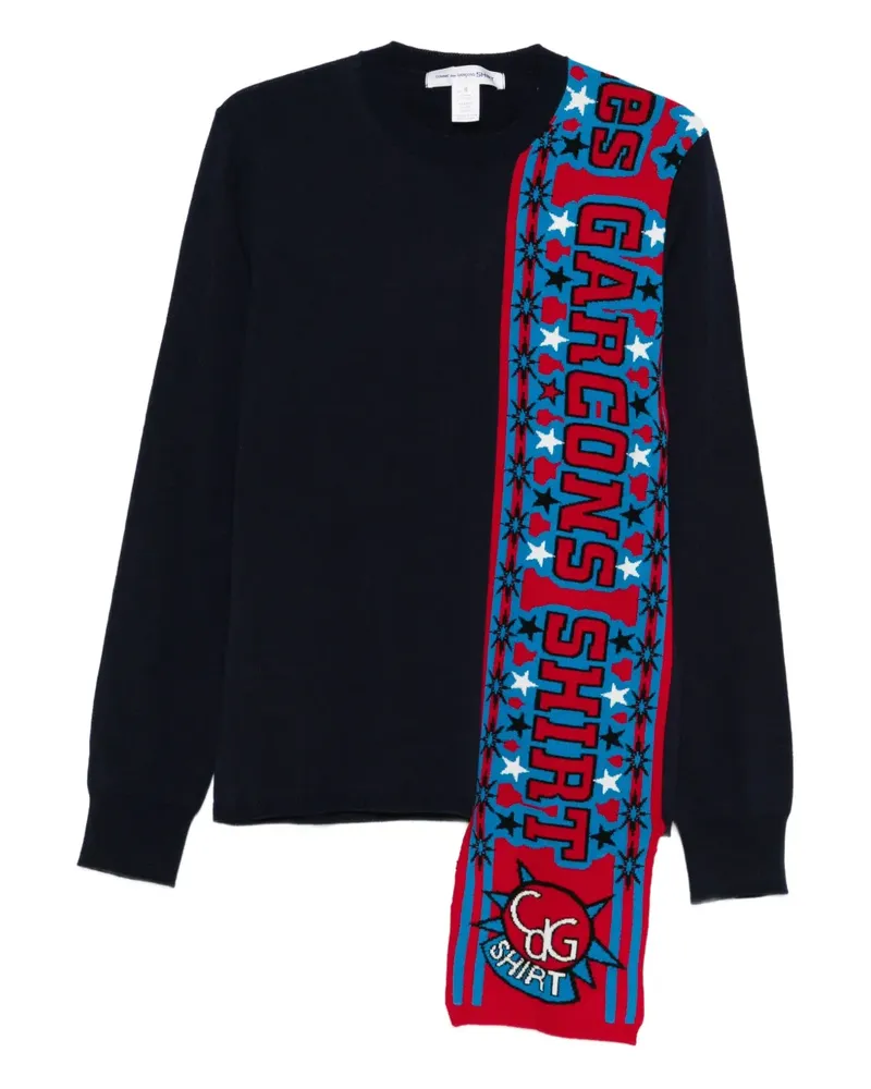 Comme des Garçons panelled layered sweater - Blau Blau