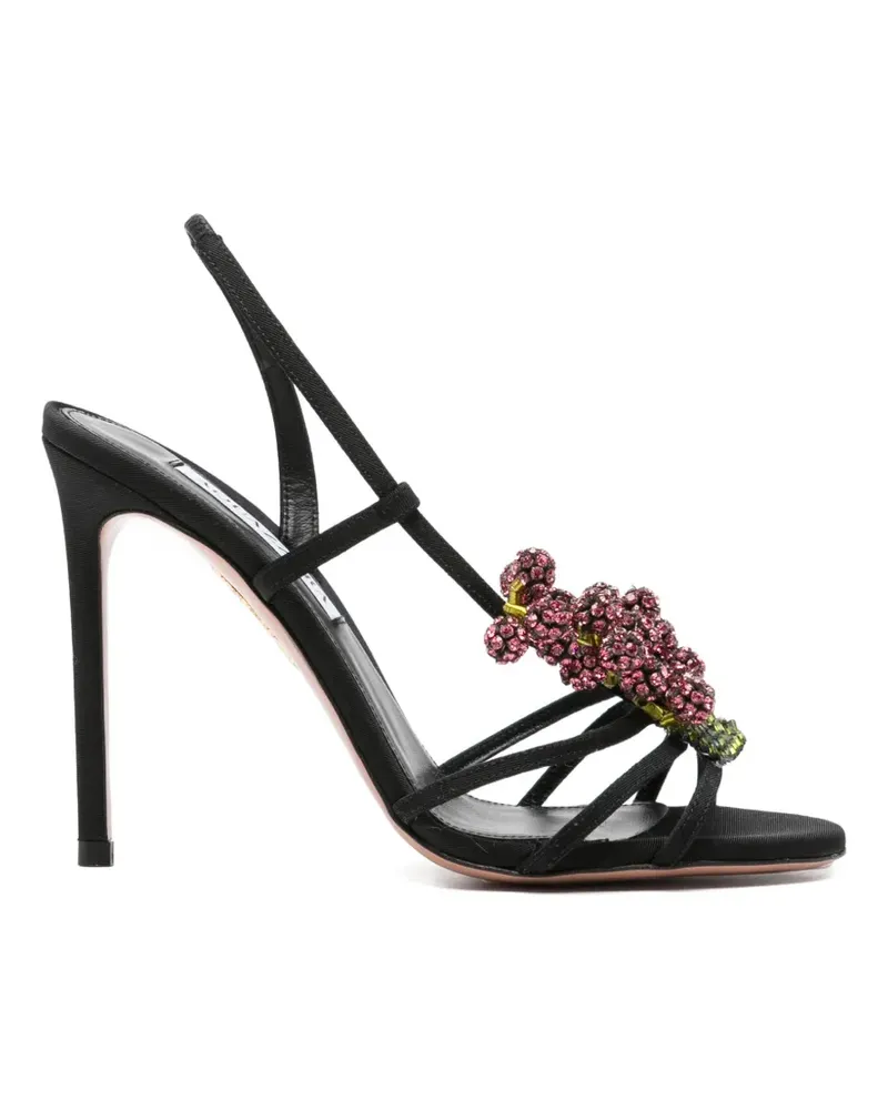 Aquazzura Sandalen mit Perlenriemen - Schwarz Schwarz