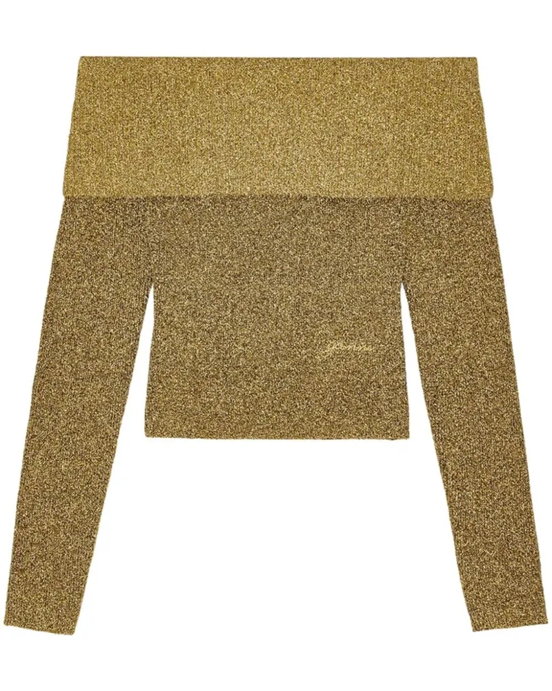 Ganni Schulterfreie Bluse - Gold Gold