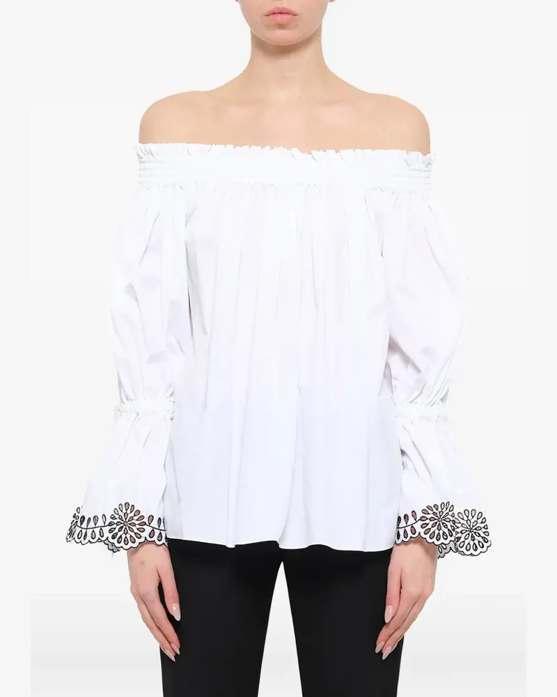 Alexander McQueen Schulterfreie Bluse - Weiß Weiß