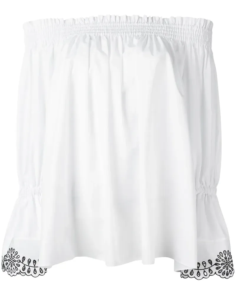 Alexander McQueen Schulterfreie Bluse - Weiß Weiß