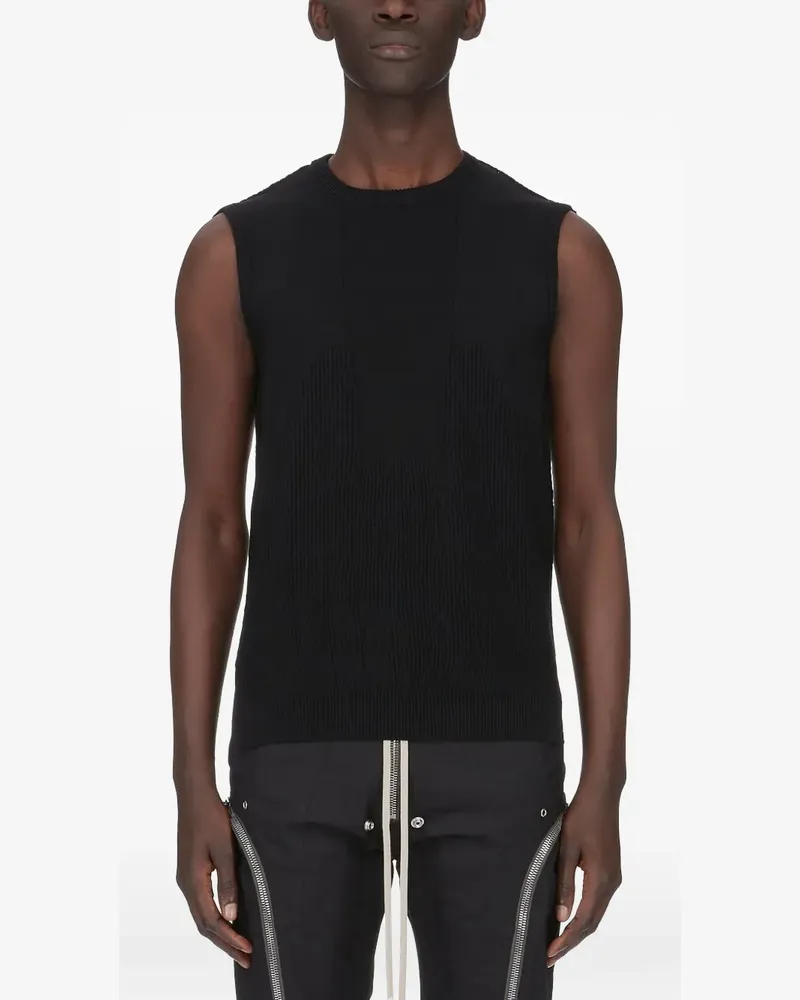 Rick Owens Geripptes Top - Schwarz Schwarz