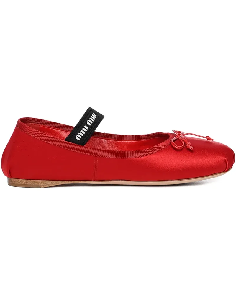 Miu Miu satin ballet flats - Rot Rot