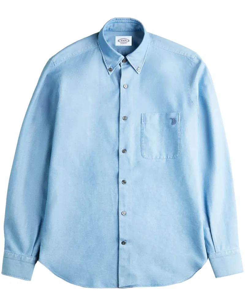 TOD'S Hemd mit Logo-Stickerei - Blau Blau
