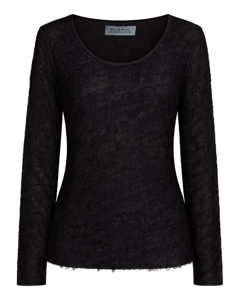 Gloria Coelho Viés Blitz T-Shirt mit ausgefransten Kanten - Schwarz Schwarz