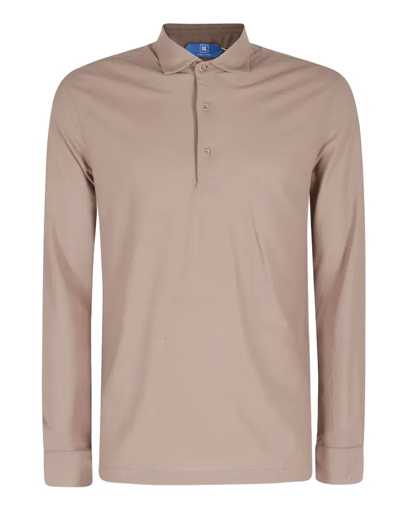KIRED Langärmeliges Poloshirt - Nude Nude