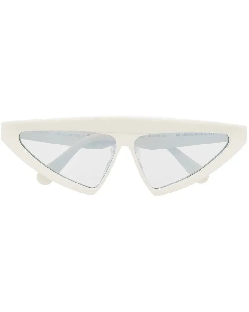 Stella McCartney Sonnenbrille mit dreieckigem Gestell - Weiß Weiß