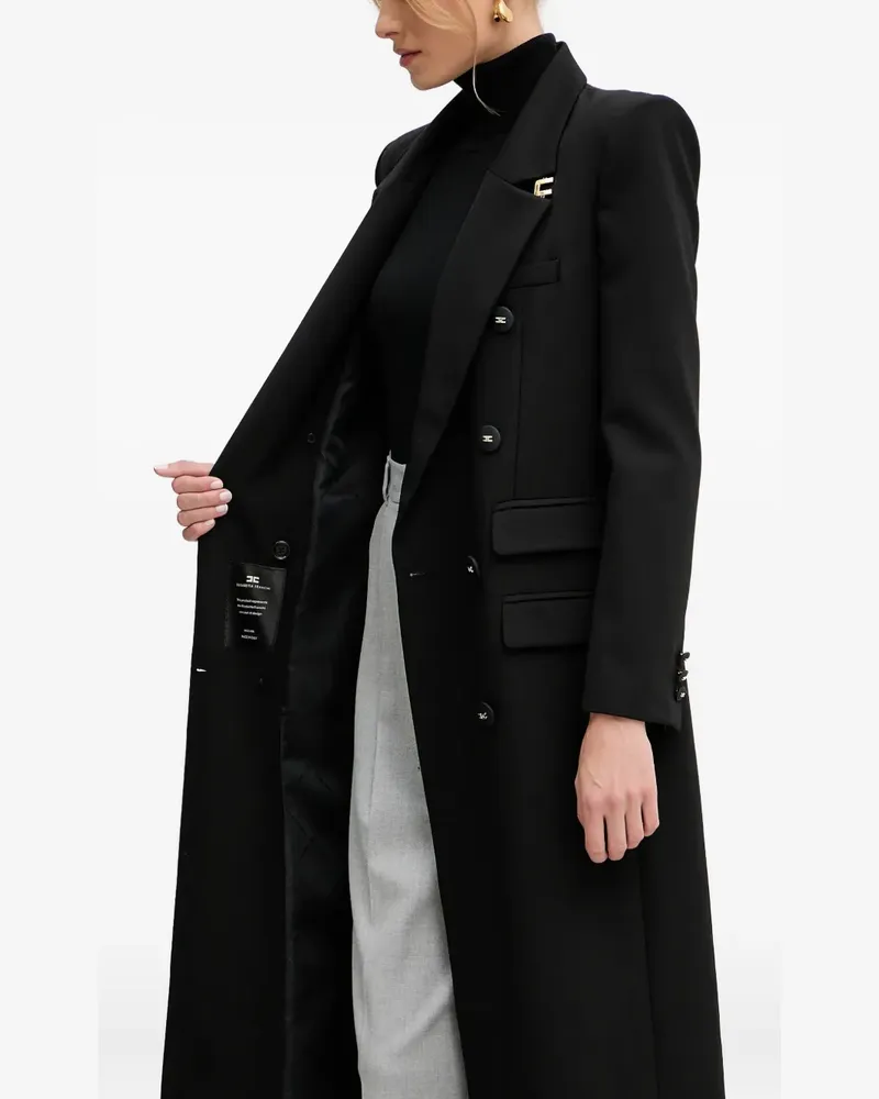 Elisabetta Franchi Doppelreihiger Mantel - Schwarz Schwarz