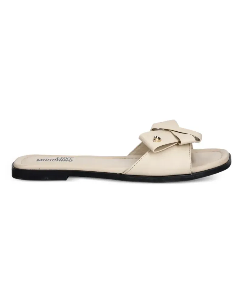 Moschino bow-detail heart-plaque sandals - Nude Nude