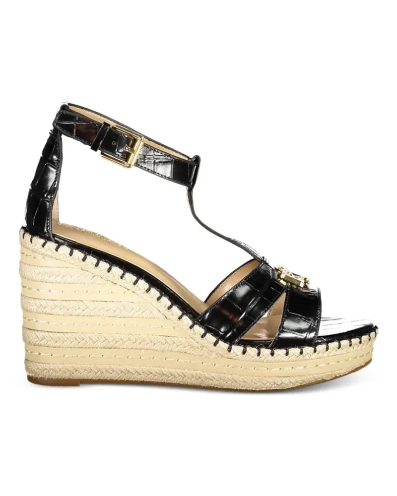 Ralph Lauren crocodile-effect espadrille sandals - Schwarz Schwarz
