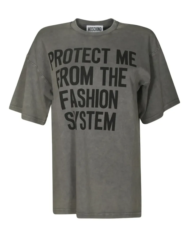 Moschino T-Shirt mit Schriftzug - Grau Grau
