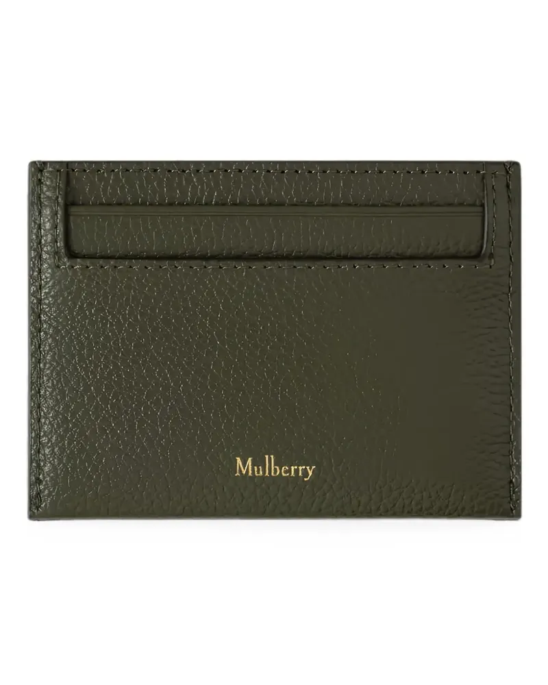 Mulberry logo-print grained card holder - Grün Grün