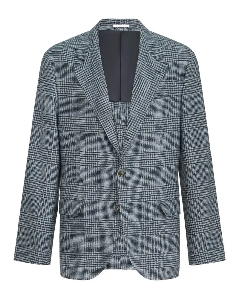 Brunello Cucinelli Deconstructed Sakko aus Prince of Wales-Flanell - Blau Blau