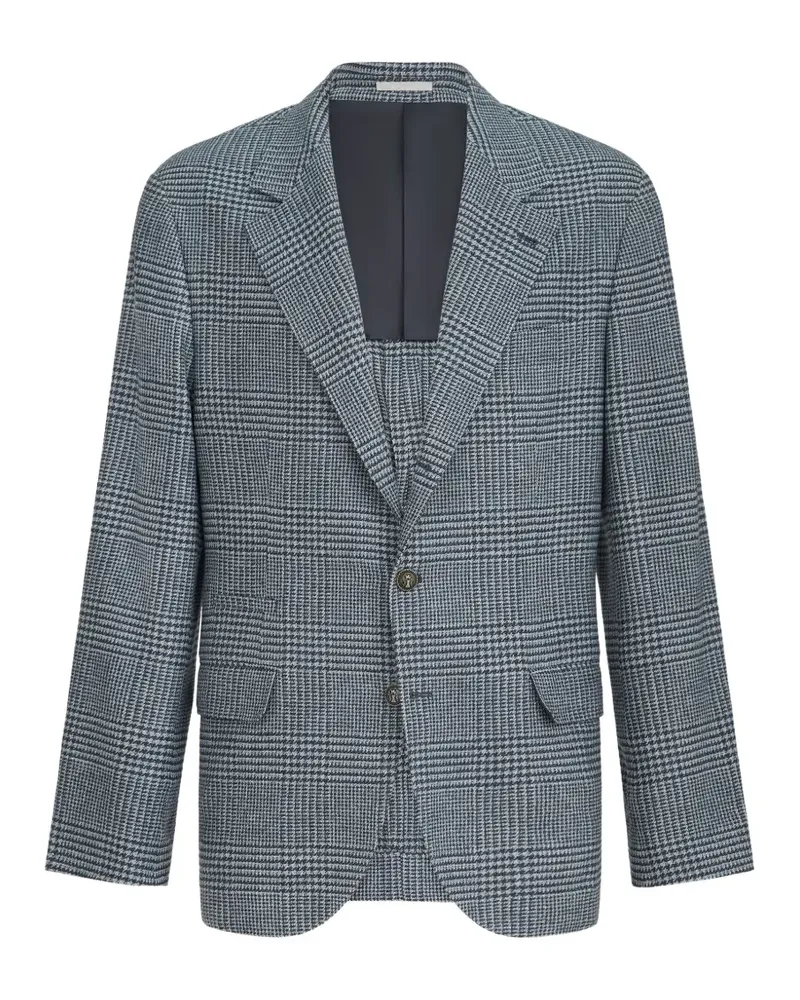 Brunello Cucinelli Deconstructed Sakko aus Prince of Wales-Flanell - Blau Blau