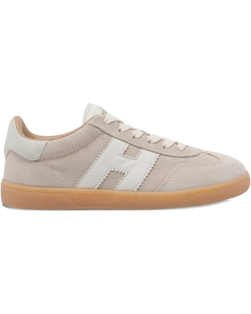 Hogan patch logo suede trainers - Nude Nude