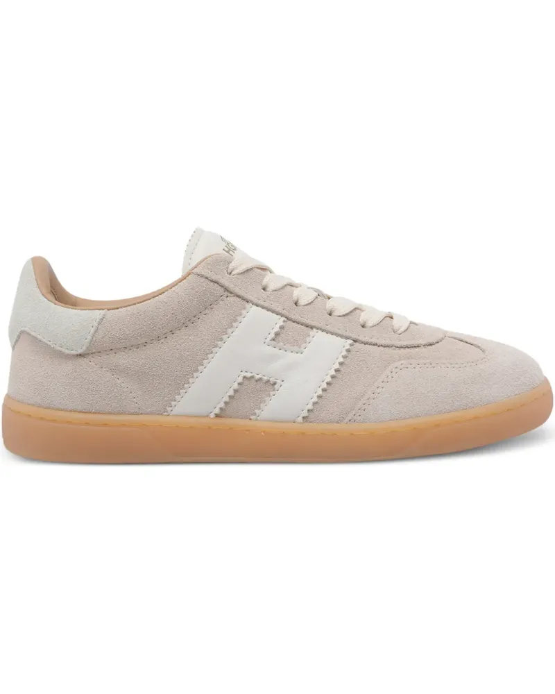 Hogan Wildleder-Sneakers mit Logo-Patch - Nude Nude