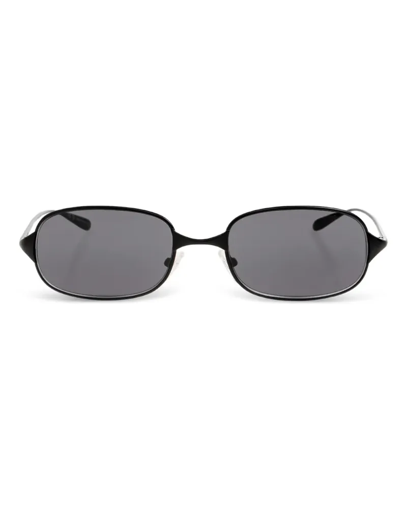 Alexander McQueen Sonnenbrille mit ovalem Gestell - Schwarz Schwarz
