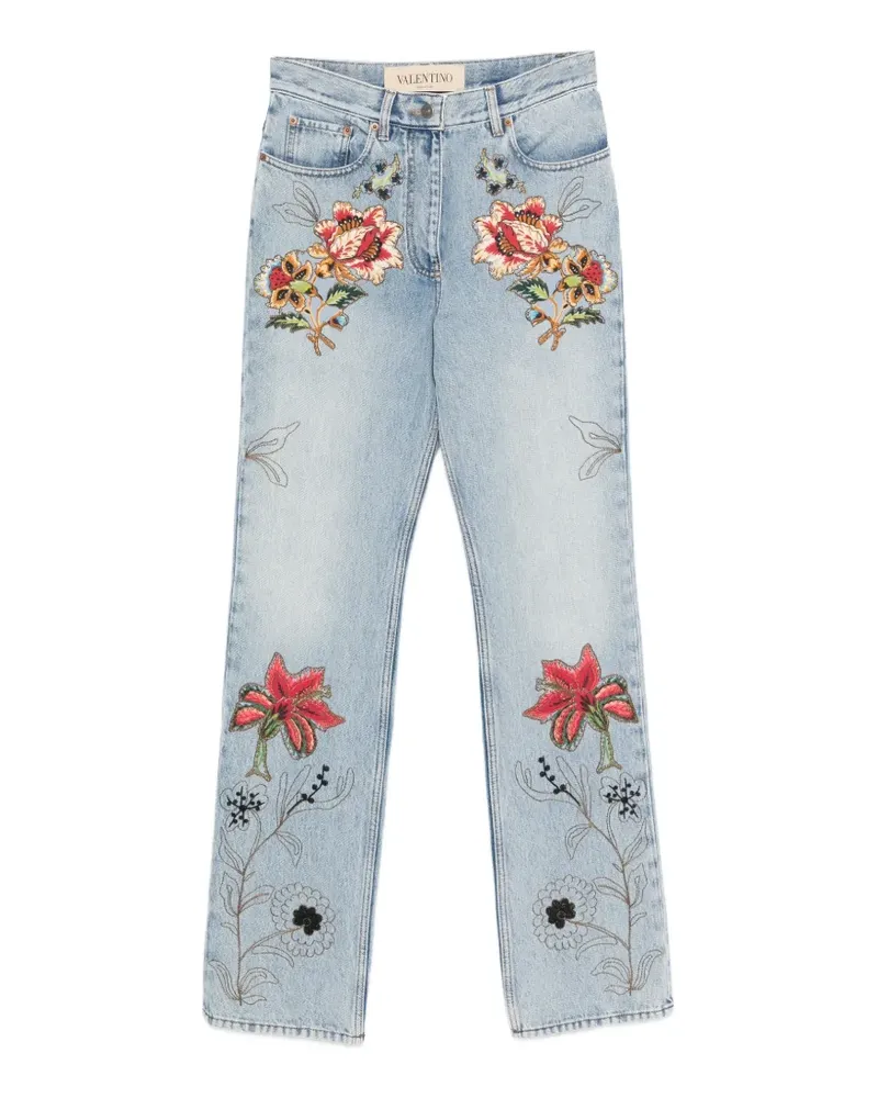 Valentino Garavani Jeans mit Blumenstickerei - Blau Blau