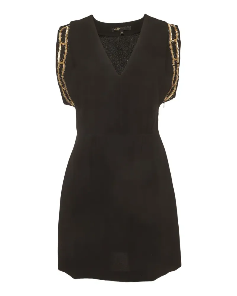 Maje Verziertes Rivera Kleid - Schwarz Schwarz
