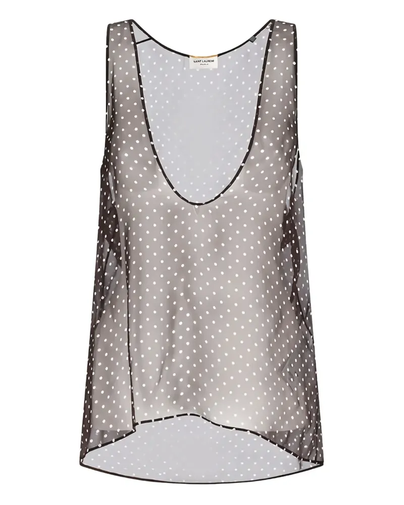 Saint Laurent Camisole-Top mit Punkten - Braun Braun