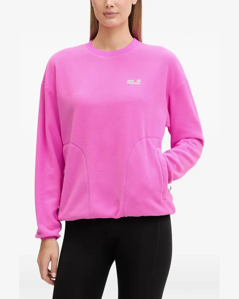 Jack Wolfskin Find the Wild Fleecepullover mit Logo-Stickerei - Rosa Rosa