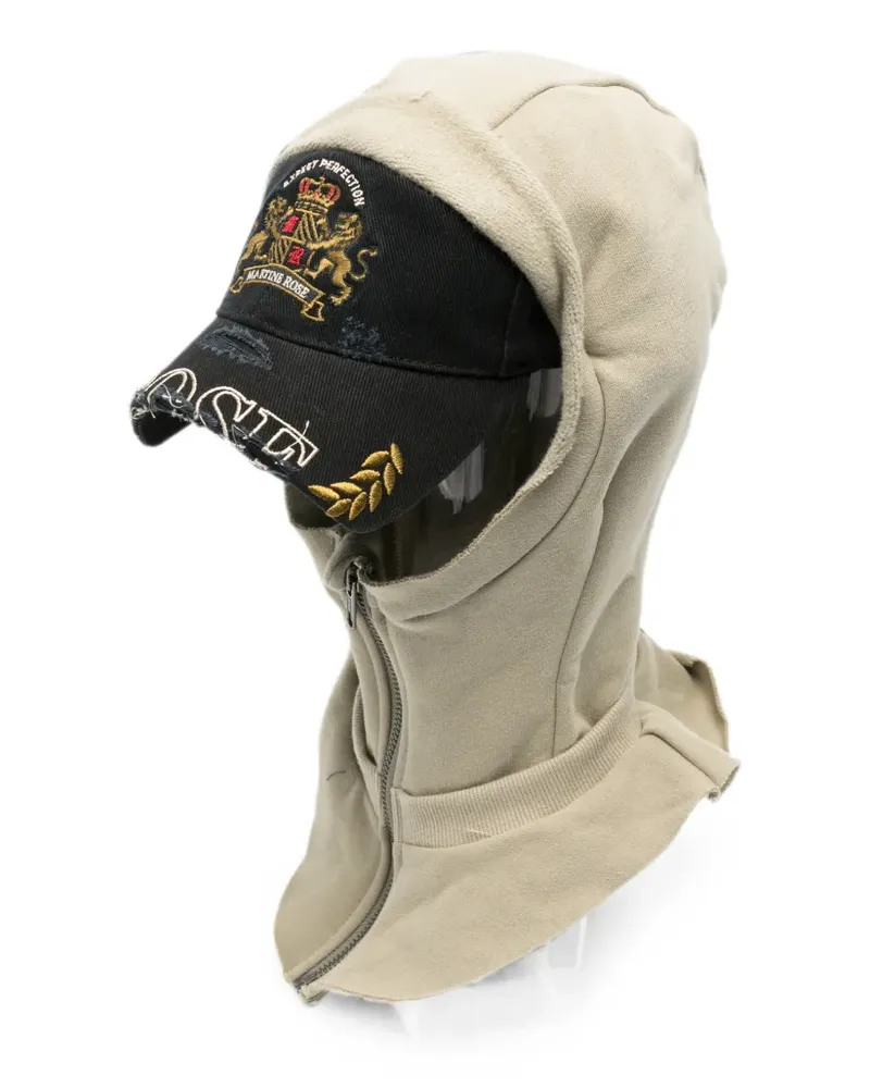 Martine Rose embroidered layered-hood cap - Schwarz Schwarz