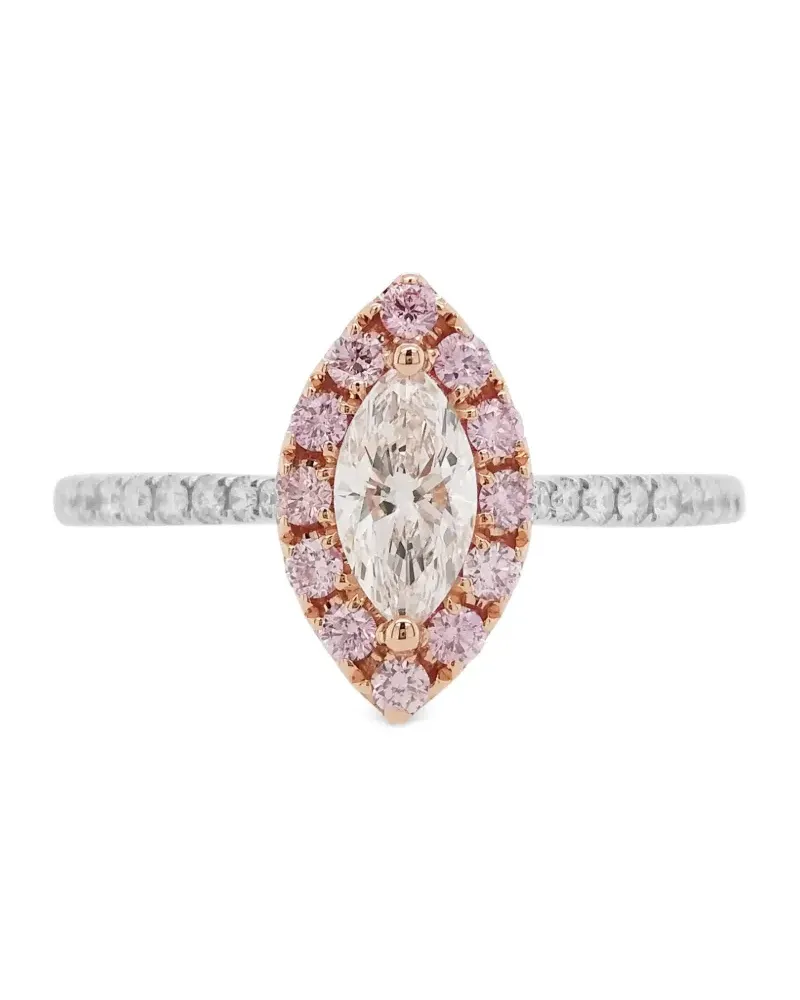 HYT Jewelry 18kt Weißgoldring mit Diamanten - Rosa Rosa