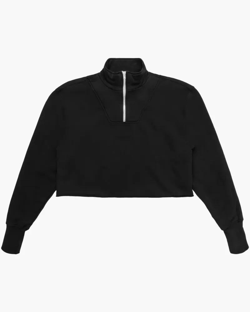 LES TIEN Pullover mit kurzem Reißverschluss - Schwarz Schwarz