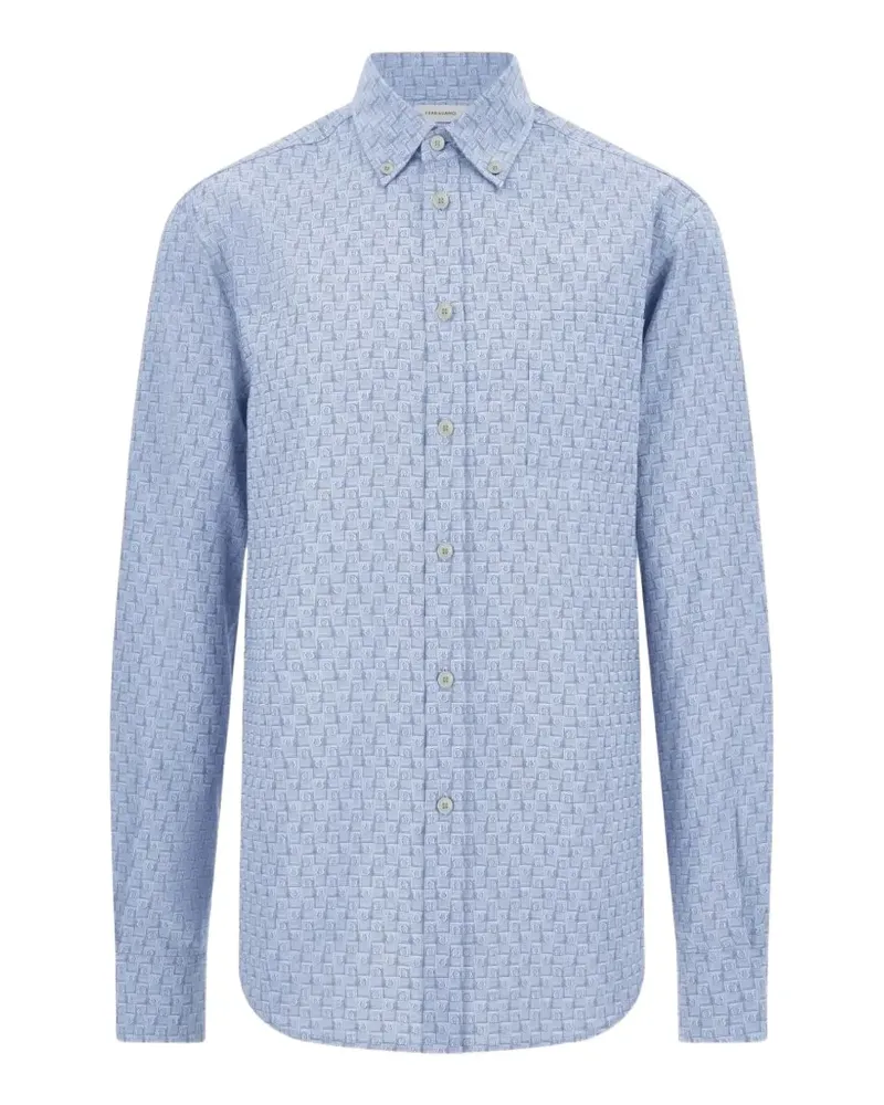 Ferragamo Hemd mit Monogramm - Blau Blau