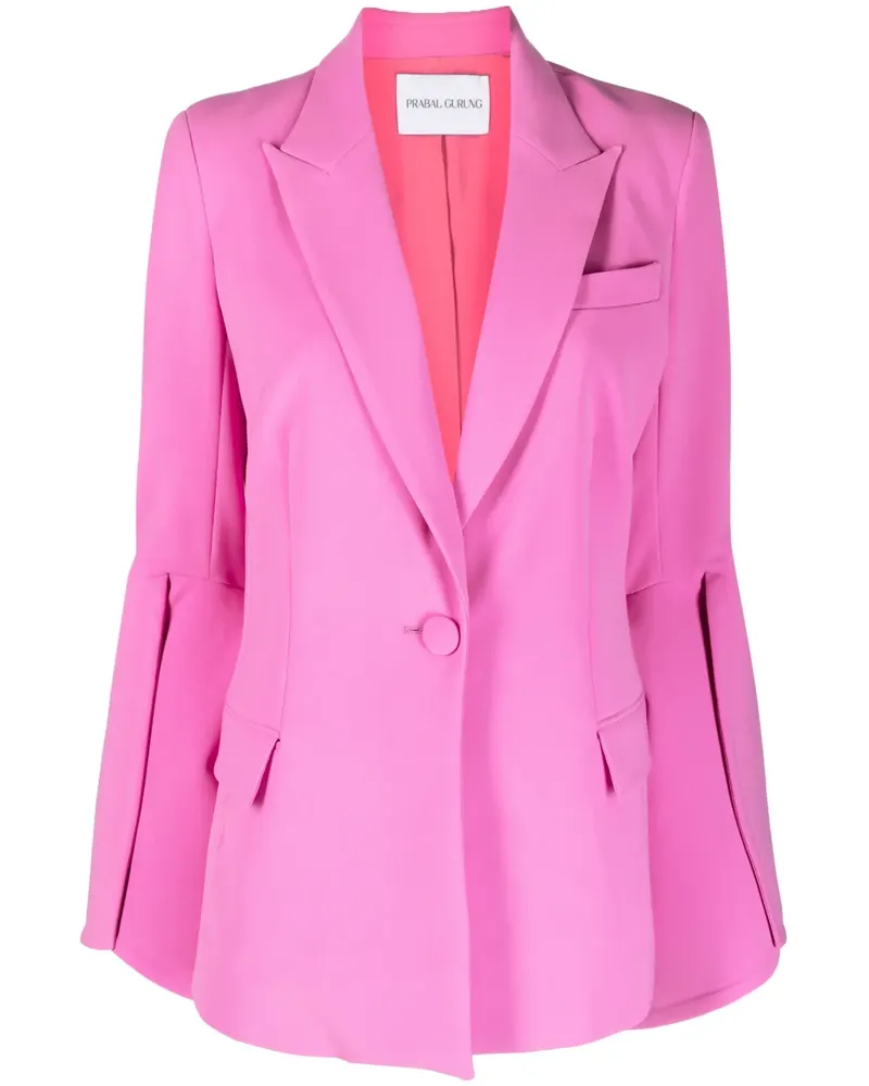 Prabal Gurung Einreihiger Blazer mit Schlitzen - Rosa Rosa