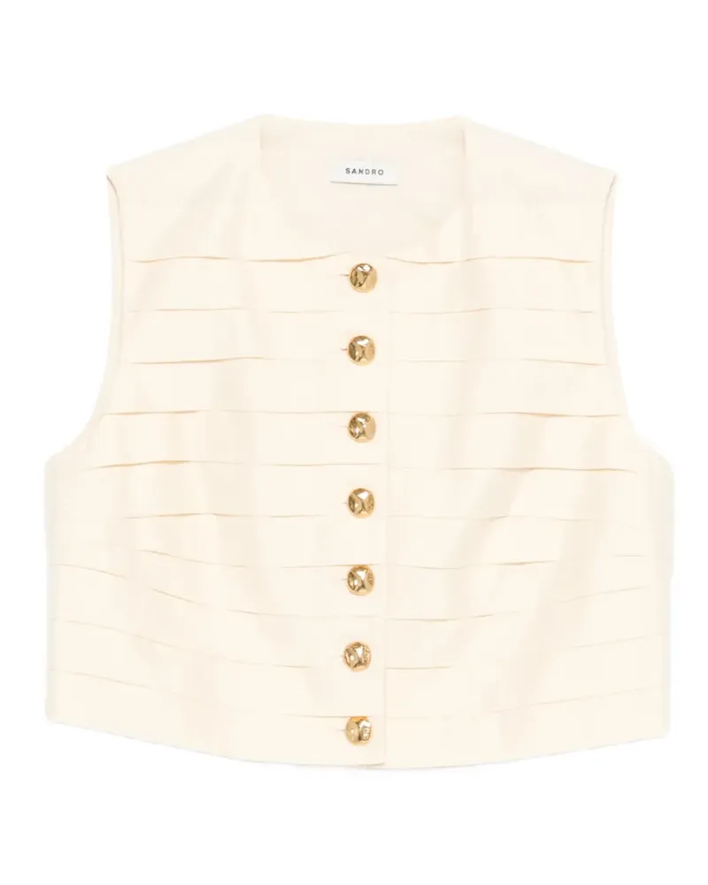 Sandro Kinsley Weste mit Knöpfen - Nude Nude