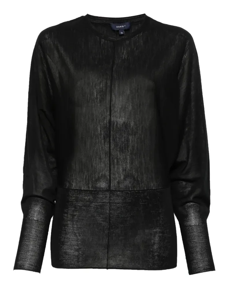 Soeur Semi-transparenter Lina Pullover - Schwarz Schwarz