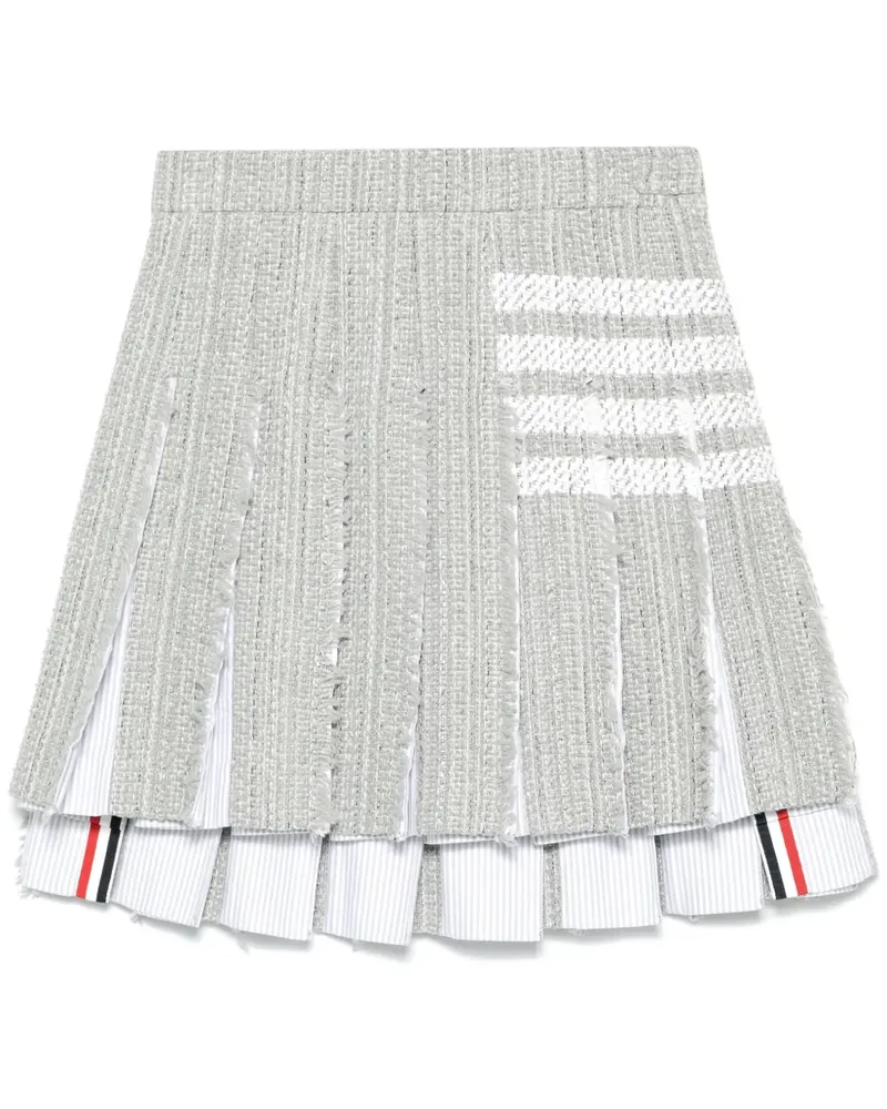 Thom Browne Tweed-Minirock mit Logo-Streifen - Grau Grau