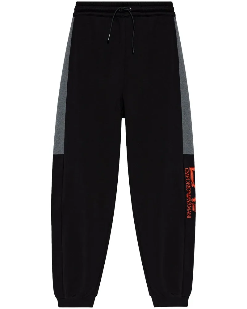 EA7 Jogginghose mit Logo-Stickerei - Schwarz Schwarz