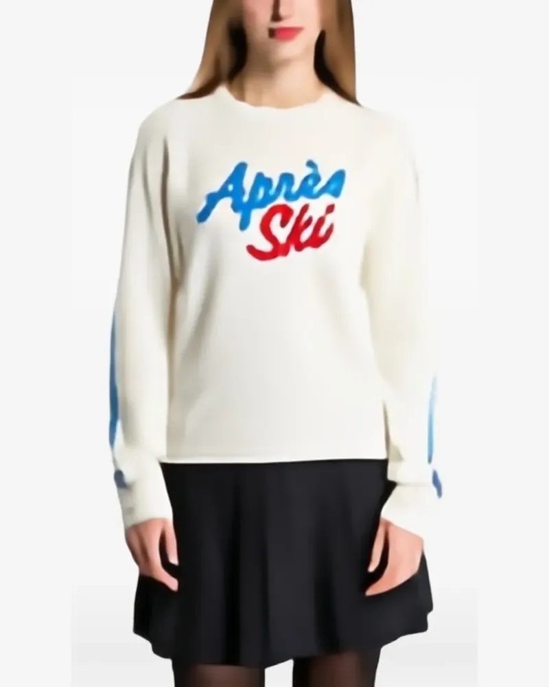 MC2 Saint Barth Naturweißer New Queen Pullover mit Après-Ski-Stickerei - Nude Nude