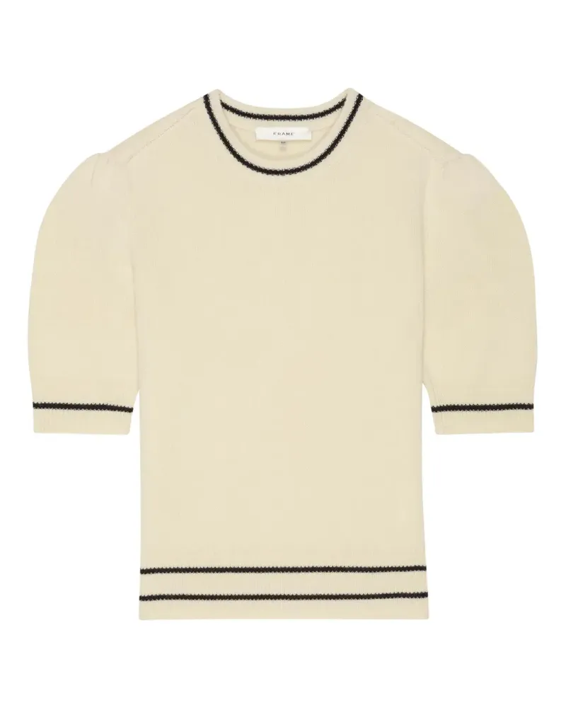 Frame Denim puff-sleeve cashmere sweater - Nude Nude