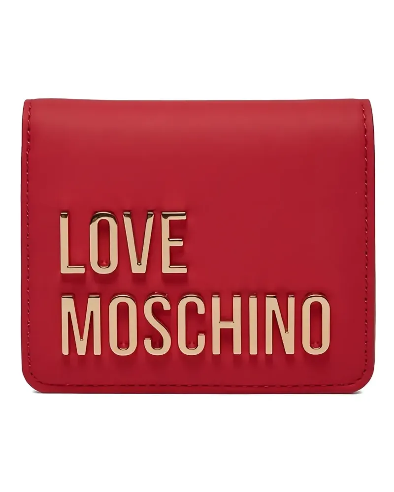 Moschino Portemonnaie mit Logo-Schild - Rot Rot