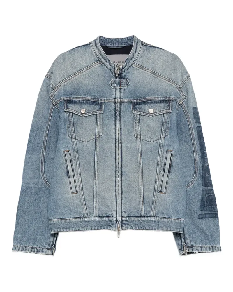 Balenciaga Jeansjacke mit Reißverschluss - Blau Blau