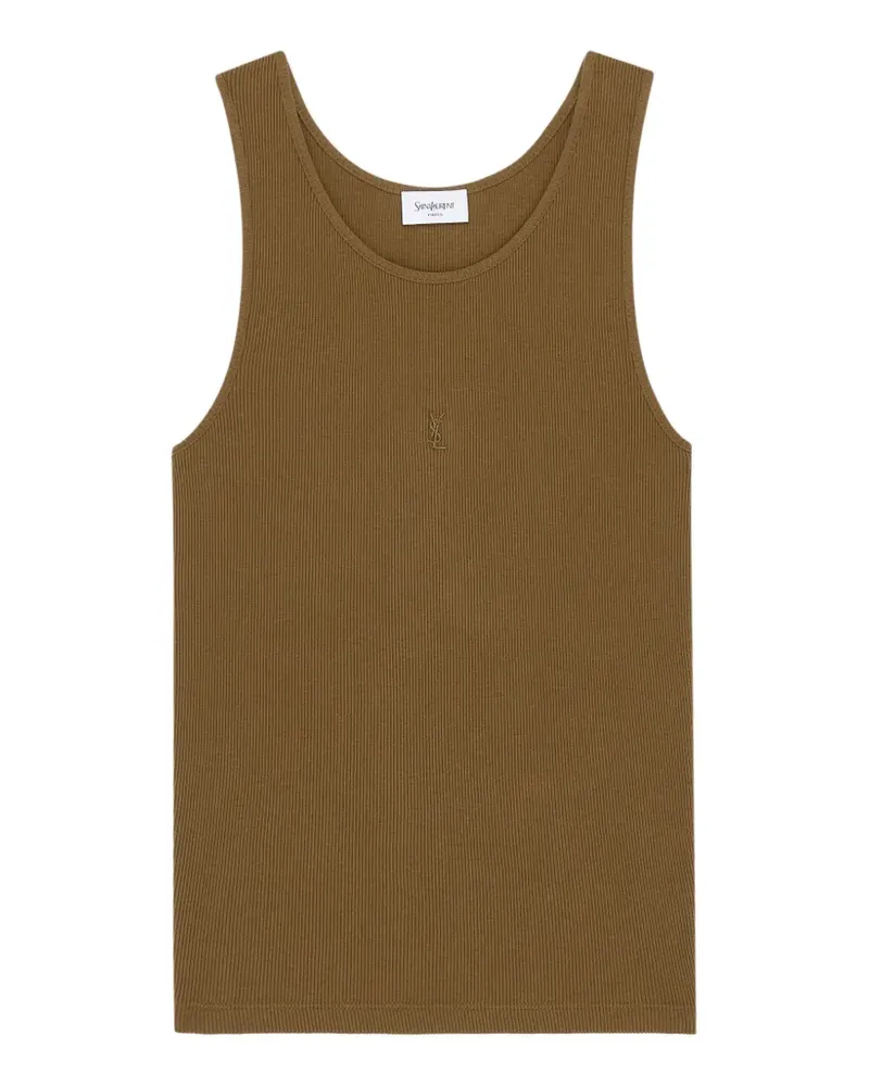 Saint Laurent Geripptes Cassandre Tanktop - Braun Braun