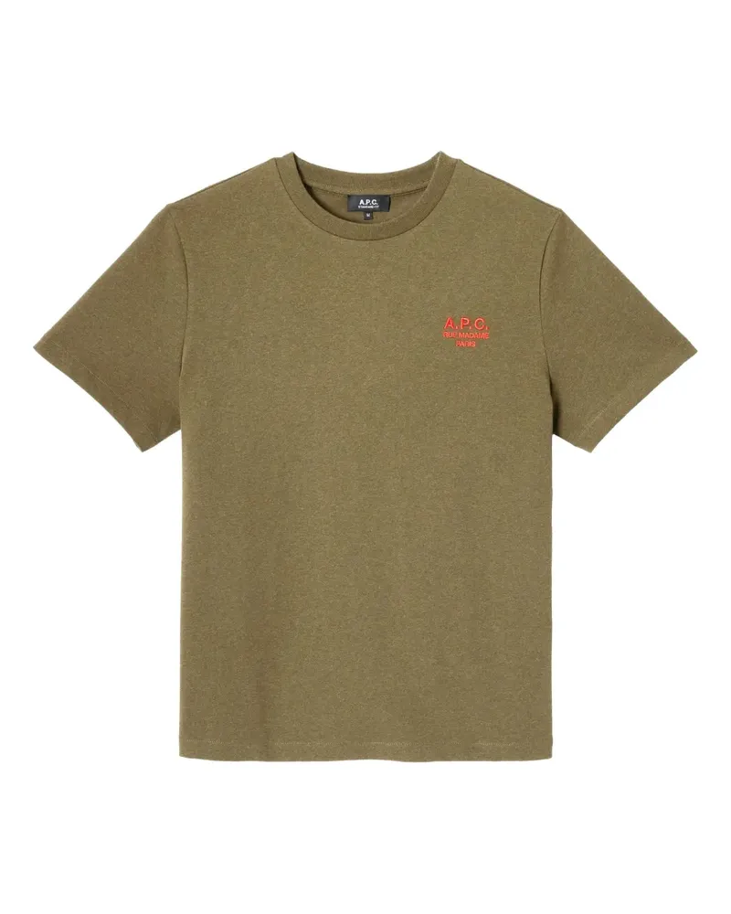 A.P.C. T-Shirt mit Logo-Print - Grün Grün